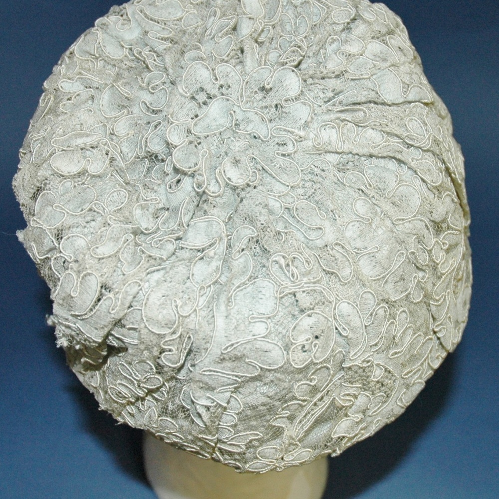 1950s lace pill box hat